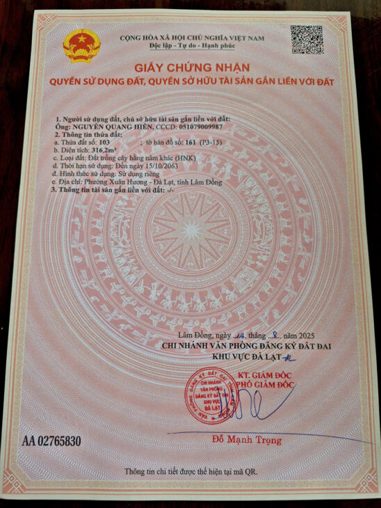 ĐẦU TƯ SINH LỜI – Chính Chủ Bán Đất Vị Trí Đắc Địa Tại Đường Nguyễn Trung Trực, Phường 3(cũ), Đà Lạt