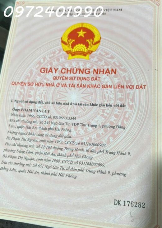 Chính nhà gửi bán siêu phẩm nhà mặt đường Ngô Gia Tự , 196m giá 90tr/m