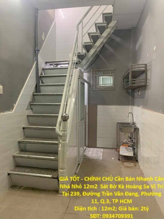 GIÁ TỐT – CHÍNH CHỦ Cần Bán Nhanh Căn Nhà Nhỏ 12m2 Sát Bờ Kè Hoàng Sa Vị Trí Tại Quận 3, TP HCM