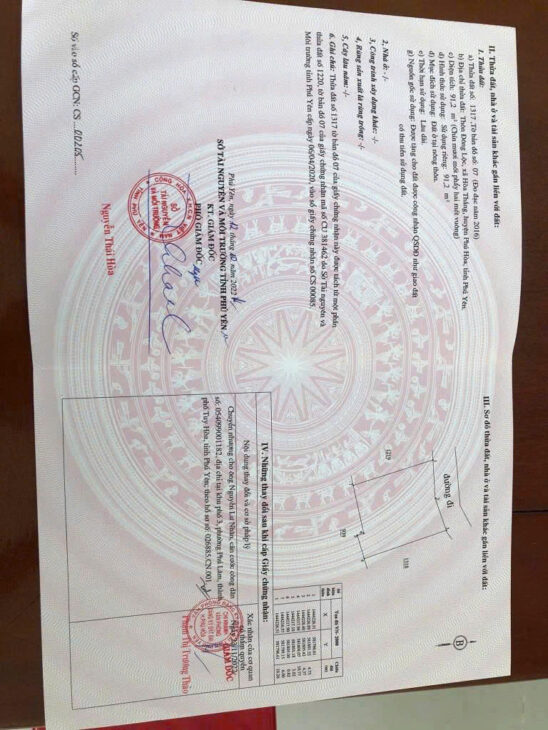 CHÍNH CHỦ CẦN BÁN LÔ ĐẤT ĐẸP – XÃ HÒA THẮNG, HUYỆN PHÚ HÒA, TỈNH PHÚ YÊN