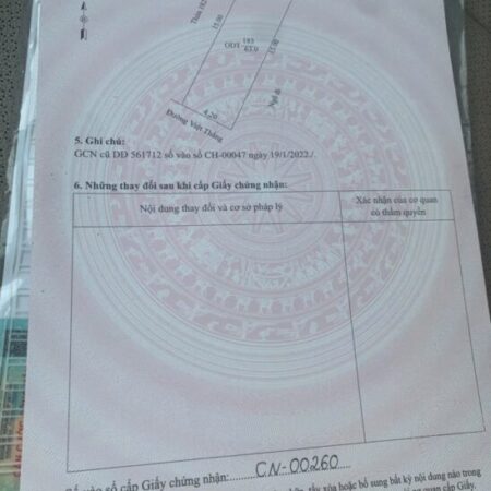 BÁN GẤP Lô Đất Mặt Tiền – Khu 4 Phố Việt Thắng, Phường Việt Hoà, TP Hải Dương