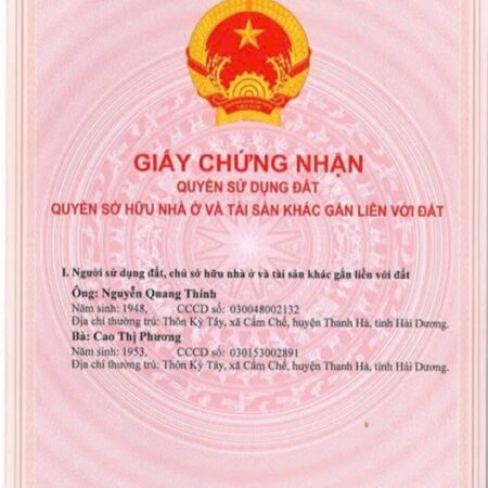 ĐẤT ĐẸP- GIÁ TỐT – BÁN GẤP LÔ ĐẤT ĐẸP – Cửu Việt, TT Trâu Quỳ, Gia Lâm, HN