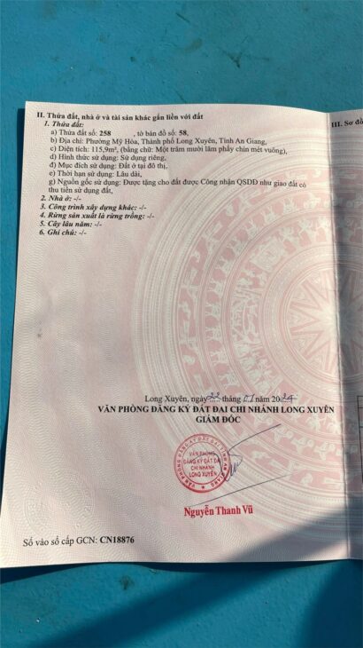 ĐẤT ĐẸP – GIÁ TỐT – Bán GẤP Đất Tây Khánh 5 P.Mỹ Hoà ,Long Xuyên An Giang