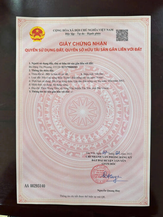 SIÊU PHẨM 2 LÔ KÉP LIỀN KỀ – VỊ TRÍ VÀNG TẠI TRUNG TIẾN – SONG VÂN – TÂN YÊN – BẮC GIANG