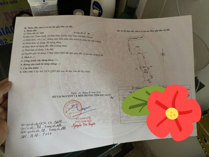 SIÊU PHẨM LÔ ĐẤT ĐẸP – NẰM NGAY TRỤC ĐƯỜNG CHÍNH 295 – HỢP ĐỨC, TÂN YÊN, BẮC GIANG