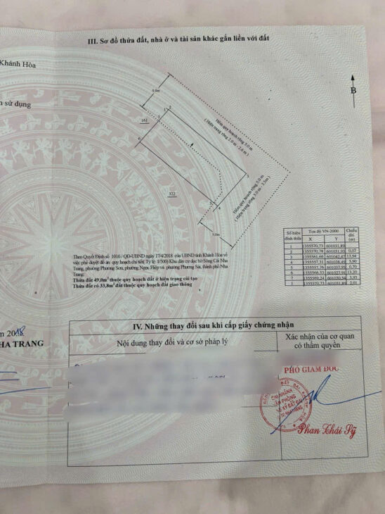 LÔ GÓC HẺM 85 HƯƠNG LỘ NGỌC HIỆP, PHƯỜNG TÂY NHA TRANG.