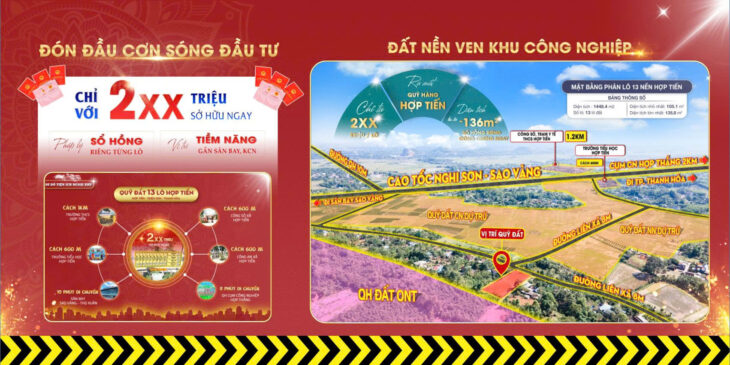 Ra mắt bảng hàng 13 lô đất trung tâm HỢP TIẾN giá chỉ từ 2xx triệu/lô