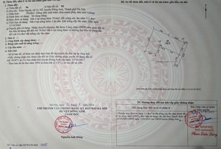 190M ĐẤT XÓM NGOÀI – ĐÔNG ANH