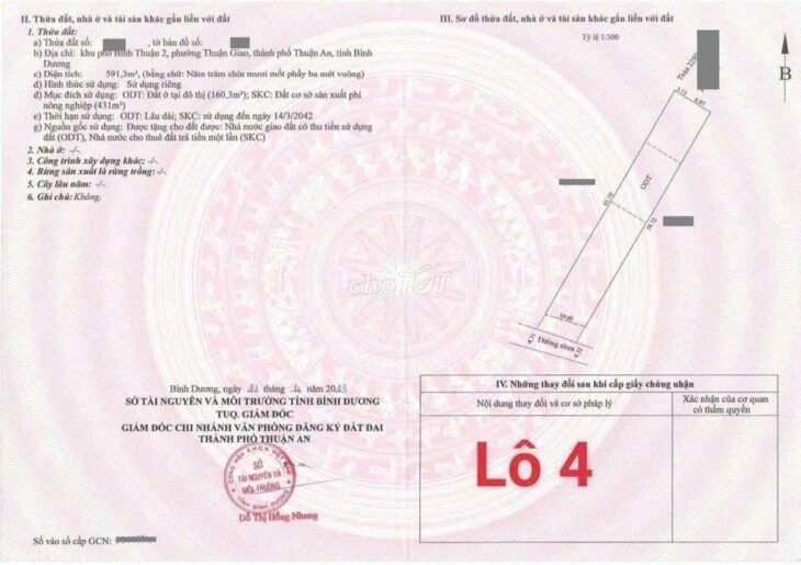 HOT HOT – Cần Bán Đất KP Bình Thuận 2, Phường Thuận Giao, Thuận An, Bình Dương