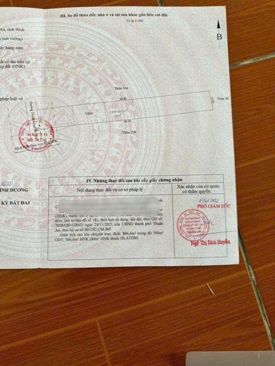 Bán Đất Chính Chủ – Mặt Tiền Đường Phường Thuận Giao, Thuận An, Bình Dương