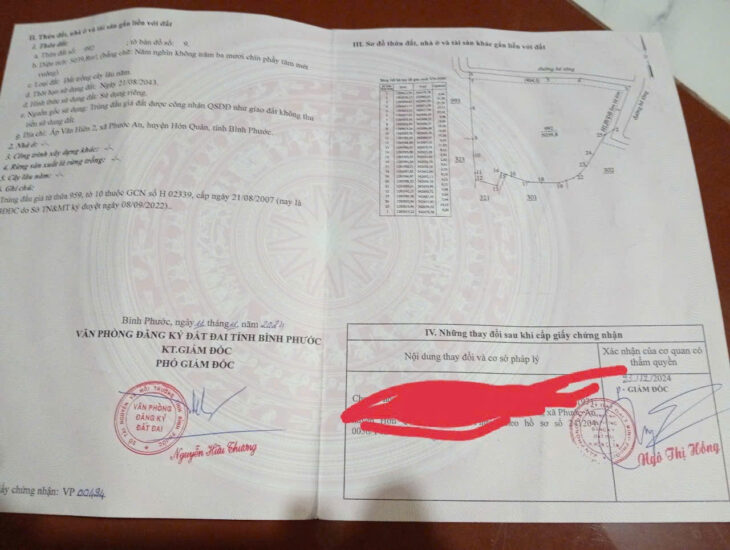 CHÍNH CHỦ CẦN BÁN ĐẤT TẠI XÃ PHƯỚC AN, HUYỆN HỚN QUẢN, TỈNH BÌNH PHƯỚC