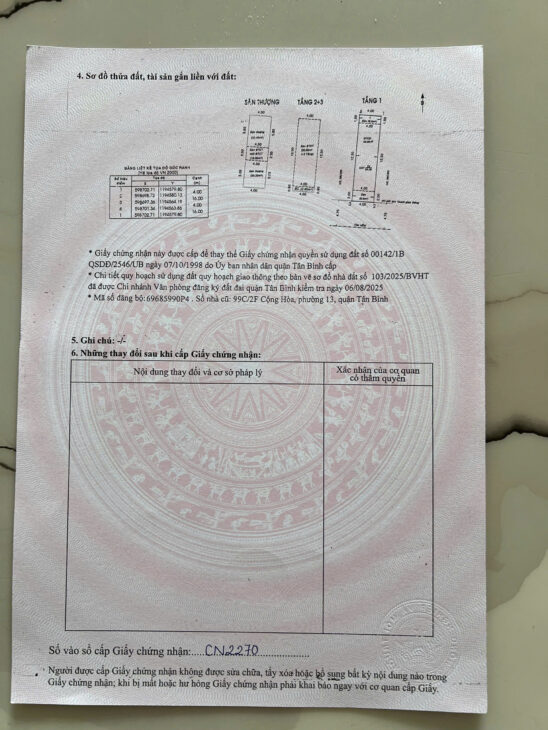 Chính chủ bán nhà 99c/2f đường Cộng Hoà, Tân Bình, hẻm rộng 6m