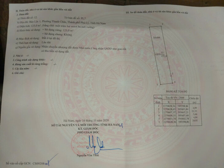 CẦN BÁN NHÀ ĐƯỜNG NHÁNH NGUYỄN THỊ ĐỊNH – PHƯỜNG THANH CHÂU, PHỦ LÝ, HÀ NAM