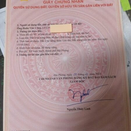 CHÍNH CHỦ BÁN GẤP LÔ ĐẤT ĐẸP VỊ TRÍ ĐẮC ĐỊA Tại THÔN TRÂM KIỀU, NAM SÁCH, TP HẢI PHÒNG