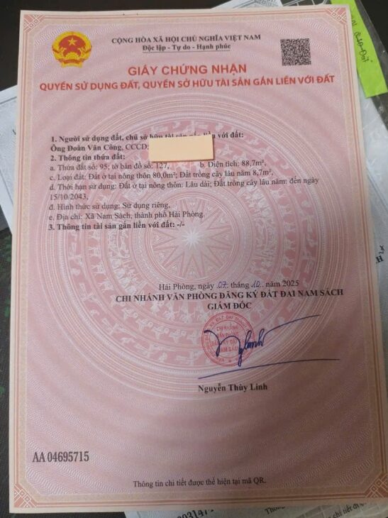 CHÍNH CHỦ BÁN GẤP LÔ ĐẤT ĐẸP VỊ TRÍ ĐẮC ĐỊA Tại THÔN TRÂM KIỀU, NAM SÁCH, TP HẢI PHÒNG