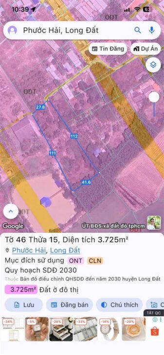 ĐẤT ĐẸP – GIÁ TỐT – CHÍNH CHỦ Cần Bán Nhanh Lô đất 3725 m2 Tại Xã Phước Hải, Long Đất, Bà Rịa –