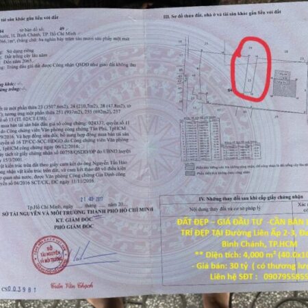 ĐẤT ĐẸP – GIÁ ĐẦU TƯ -CẦN BÁN LÔ ĐẤT VỊ TRÍ ĐẸP TẠI Đường Liên Ấp 2-3, Đa Phước, Bình Chánh, TP.HCM ĐẤT ĐẸP – GIÁ ĐẦU TƯ -CẦN BÁN LÔ ĐẤT VỊ TRÍ ĐẸP TẠI Đường Liên Ấp 2-3, Đa Phước, Bình Chánh, TP.HCM