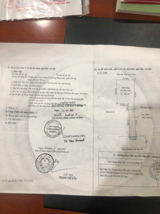 Bán đất mặt đường ngô gia tự – hải an – hải phòng dt 505m ngang 9m chỉ 25.5 tỷ