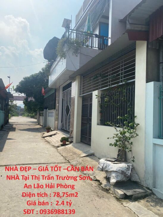 NHÀ ĐẸP – GIÁ TỐT –CẦN BÁN NHÀ Tại Thị Trấn Trường Sơn, An Lão Hải Phòng