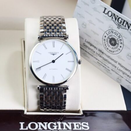 ĐH Nam : Longines La Grande L4.908.4.11.6 Automatic dây thép – Size 36mm fullbox…