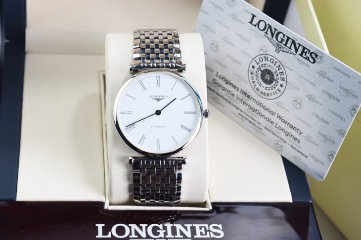ĐH Nam : Longines La Grande L4.908.4.11.6 Automatic dây thép – Size 36mm fullbox…