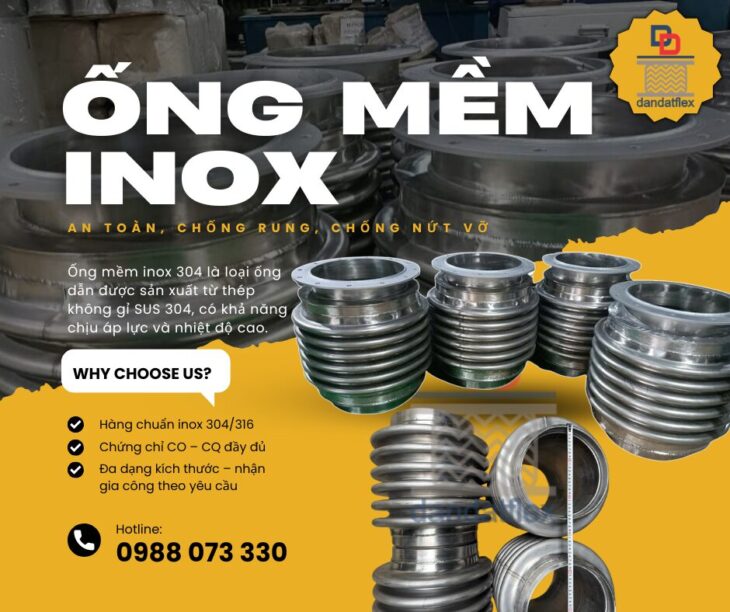Ống Mềm Công Nghiệp, Ống Mềm Inox Bọc Lưới, Ống Mềm Inox Chịu Nhiệt, Ống Mềm Inox Thủy Lực