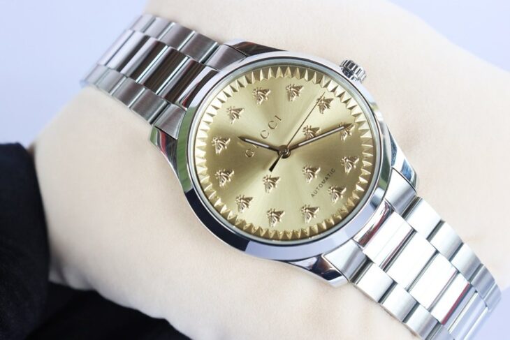 ĐH Nam Gucci YA1264191 Timeless MultiBee Automatic Mặt Gold Siêu Đẹp – Size 38mm Fullbox