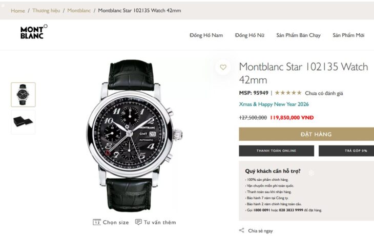 Đồng Hồ Nam : Montblanc Star Automatic Chronograph GMT – Size 42mm – Fullbox…