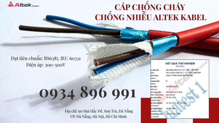 Cáp Chống Cháy Chống Nhiễu 2×1.5 Mm2 Sẵn Đà Nẵng, Hồ Chí Minh, Hà Nội