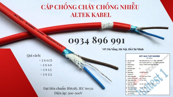 Cáp Chống Cháy Chống Nhiễu 2×1.5 Mm2 Sẵn Đà Nẵng, Hồ Chí Minh, Hà Nội