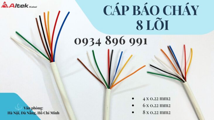 Cáp Báo Cháy 8 Lõi 0.22 Mm2 Sẵn Cần Thơ, Vũng Tàu, Hồ Chí Minh