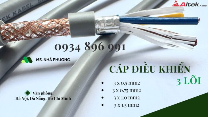 Cáp Điều Khiển 3 X 1.0 Mm2 Thanh Hóa, Nghệ An, Hà Tĩnh.