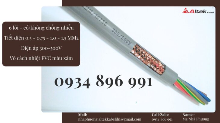 Cáp Điều Khiển Chống Nhiễu 6 X 0.75 Mm2 Bình Định, Khánh Hòa, Gia Lai