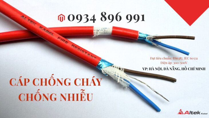 Cáp Chống Cháy Chống Nhiễu 2×1.5 mm2 Huế, Quảng Trị, Quảng Bình.