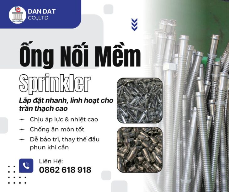 ỐNG MỀM INOX CHỮA CHÁY | ỐNG MỀM CHO ĐẦU PHUN CHỮA CHÁY SPRINKLER | ĐẦU NỐI SPRINKLER