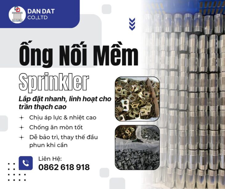 ỐNG MỀM INOX CHỮA CHÁY | ỐNG MỀM CHO ĐẦU PHUN CHỮA CHÁY SPRINKLER | ĐẦU NỐI SPRINKLER