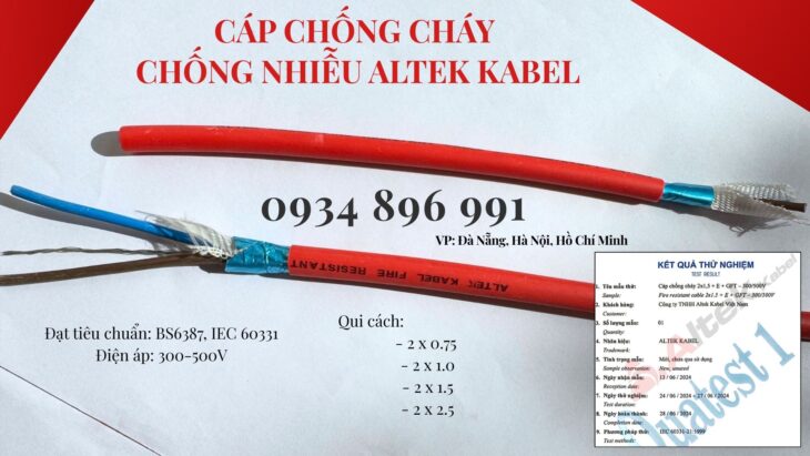 Cáp Chống Cháy Chống Nhiễu 2×1.5 Mm2 Sẵn Đà Nẵng, Hồ Chí Minh, Hà Nội