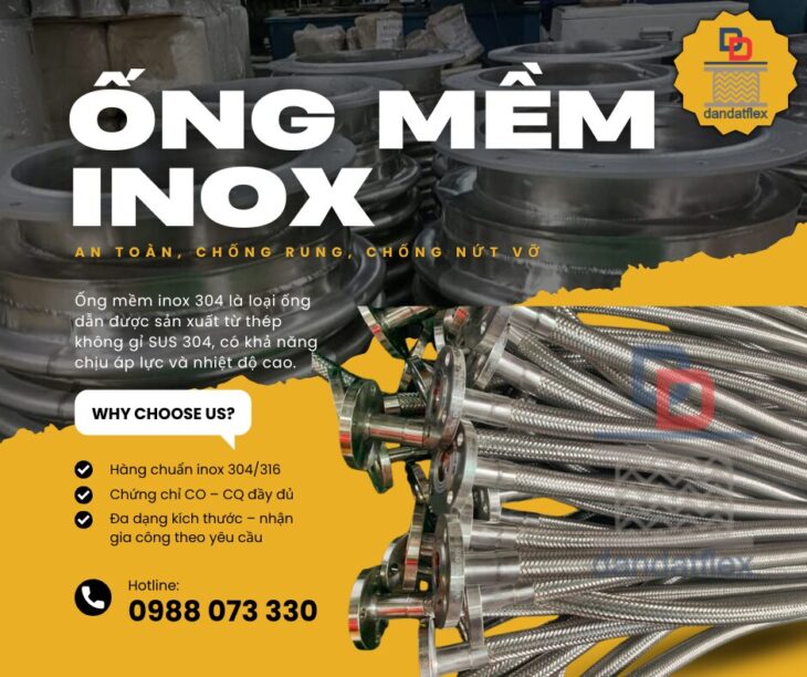 Ống Mềm Công Nghiệp, Ống Mềm Inox Bọc Lưới, Ống Mềm Inox Chịu Nhiệt, Ống Mềm Inox Thủy Lực