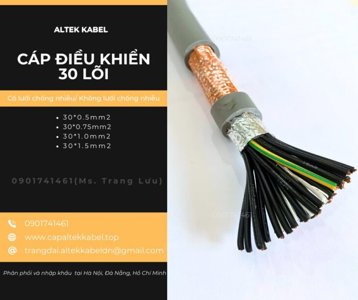 Cáp điều khiển 30×0.5/30×0.75/30×1.0/30×1.5 Altek Kabel