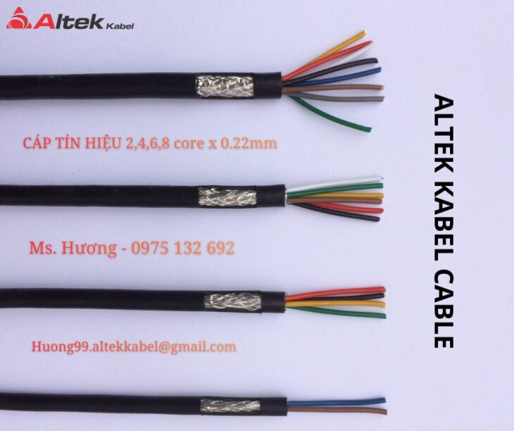 Cáp tín hiệu chống nhiễu Altek Kabel 2,4,6,8 core x 0.22mm2