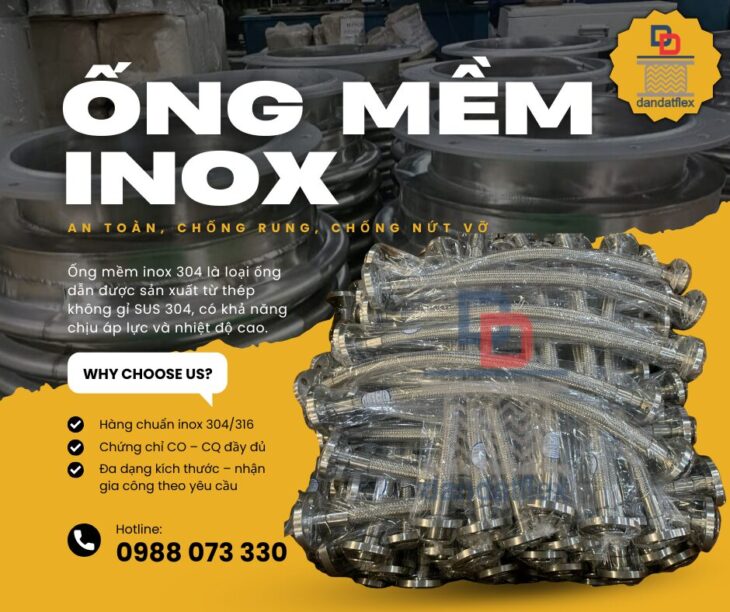 Ống Mềm Công Nghiệp, Ống Mềm Inox Bọc Lưới, Ống Mềm Inox Chịu Nhiệt, Ống Mềm Inox Thủy Lực