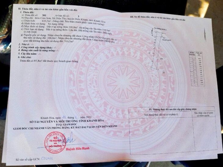 BÁN ĐẤT TẶNG NHÀ TỈNH LỘ 2 CẤP 4 DIÊN THỌ DIÊN KHÁCH NHA TRANG