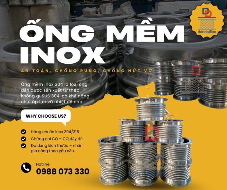 Ống Mềm Công Nghiệp, Ống Mềm Inox Bọc Lưới, Ống Mềm Inox Chịu Nhiệt, Ống Mềm Inox Thủy Lực