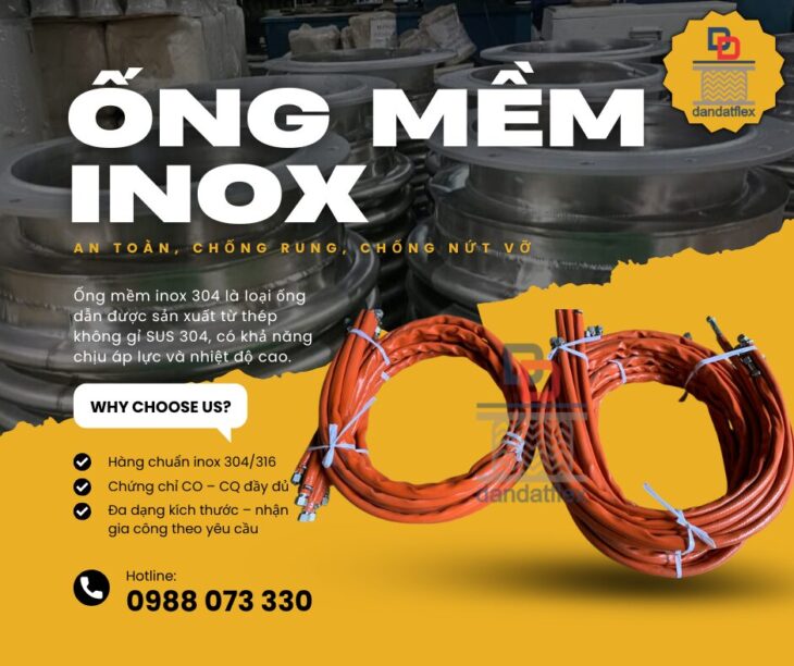 Ống Mềm Công Nghiệp, Ống Mềm Inox Bọc Lưới, Ống Mềm Inox Chịu Nhiệt, Ống Mềm Inox Thủy Lực
