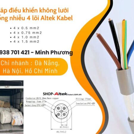 Cáp điều khiển không lưới chống nhiễu 4 lõi Altek Kabel Đắk Lắk, Bình Định, Phú Yên