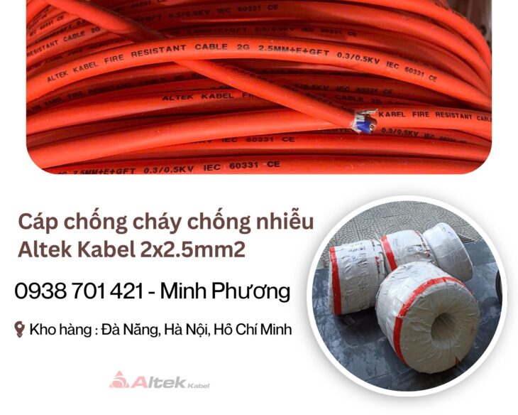 Cáp chống cháy chống nhiễu Altek Kabel 2×2.5mm2 tại ĐÀ NẴNG – HÀ NỘI – HỒ CHÍ MINH