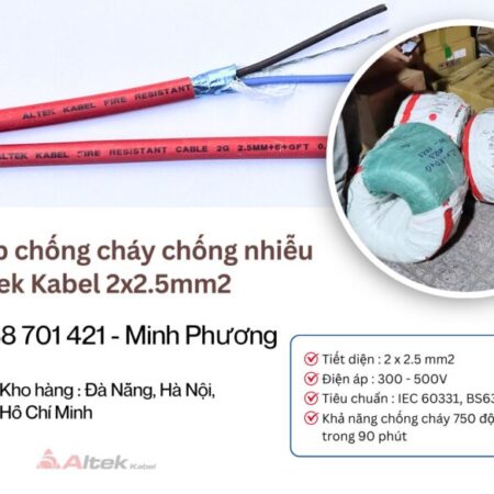Cáp chống cháy chống nhiễu Altek Kabel 2×2.5mm2 tại ĐÀ NẴNG – HÀ NỘI – HỒ CHÍ MINH Cáp chống cháy chống nhiễu Altek Kabel 2×2.5mm2 tại ĐÀ NẴNG – HÀ NỘI – HỒ CHÍ MINH