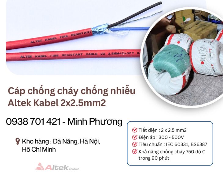 Cáp chống cháy chống nhiễu Altek Kabel 2×2.5mm2 tại ĐÀ NẴNG – HÀ NỘI – HỒ CHÍ MINH
