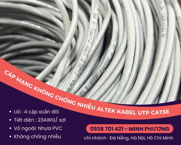 Cáp mạng không chống nhiễu UTP cat5e Altek Kabel Đà Nẵng, Quảng Ngãi, Quảng Bình