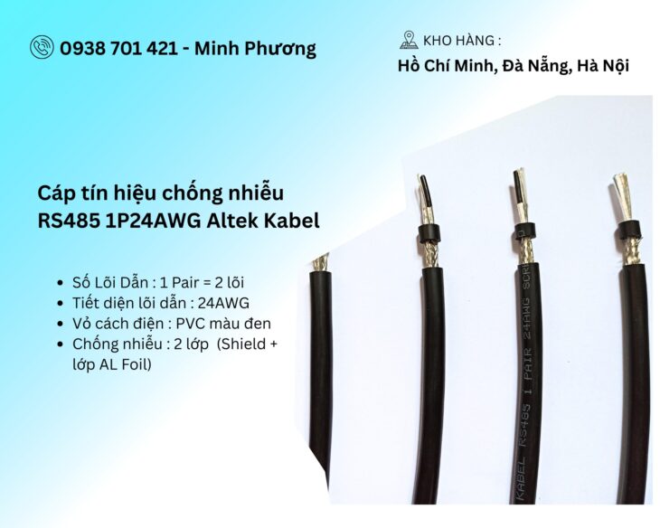 Cáp tín hiệu chống nhiễu RS485 1P24AWG Altek Kabel Đà Nẵng, Hà Nội, Khánh Hòa